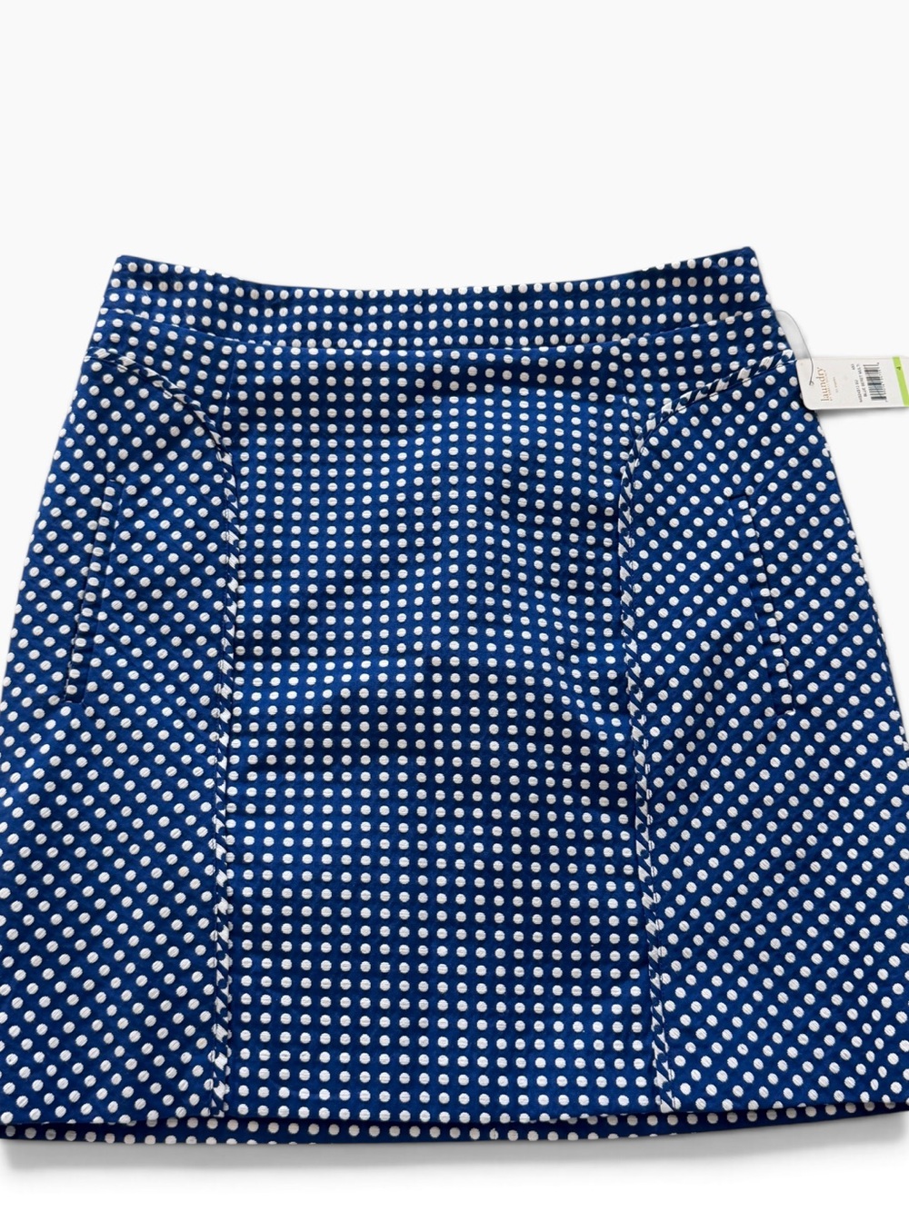 NEW Laundry Polka Dot A-Line Mini Skirt in a Royal Navy & White Polkadot Sz 4 - Picture 2 of 11